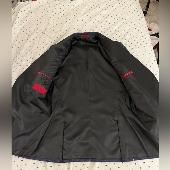 Men’s Suit Jacket, Navy Houndstooth - Picture 2 of 8